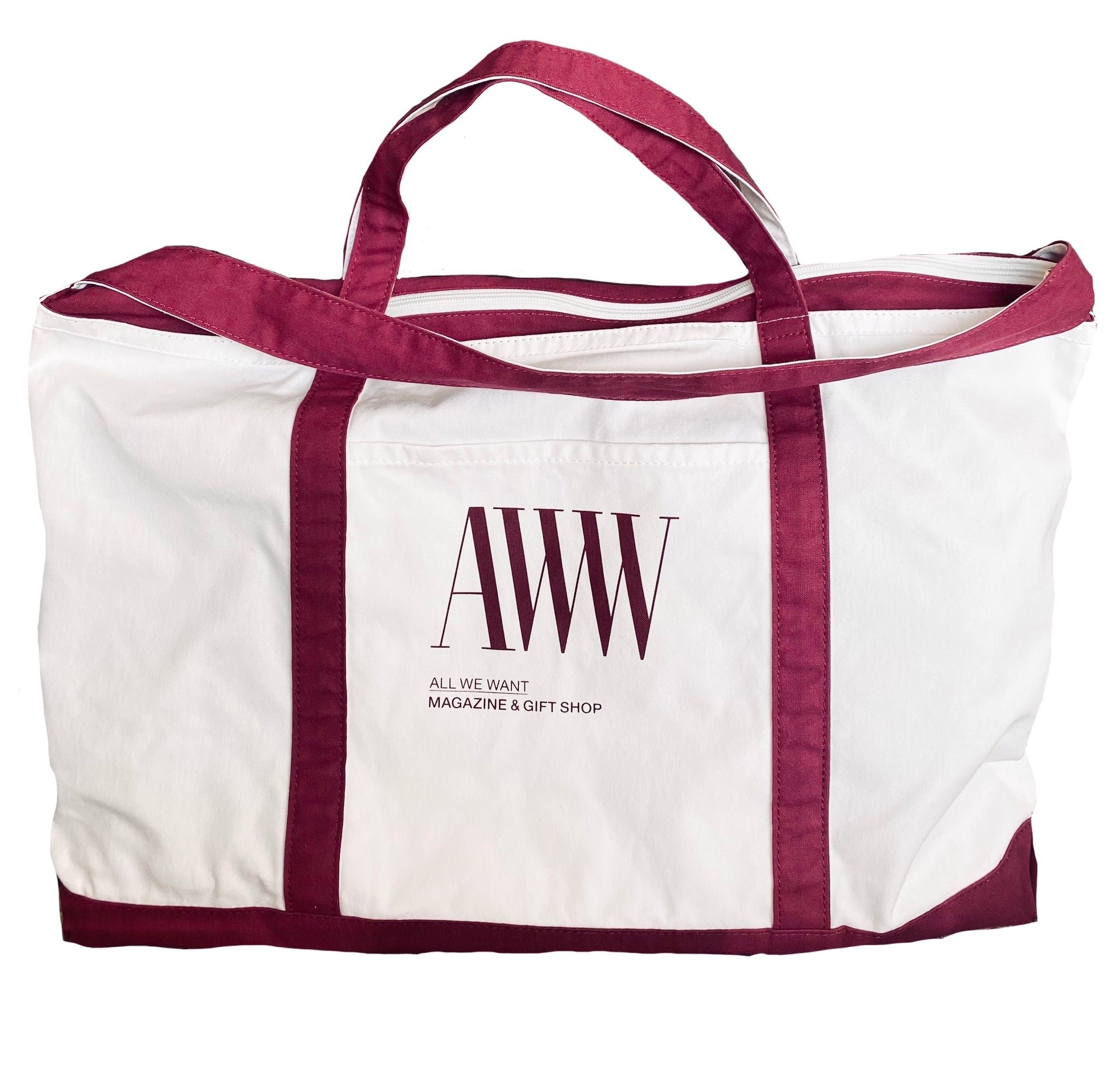 AWW TOTE BIG BURGUNDY magazine